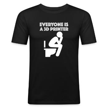 Jeder ist ein 3D-Drucker | lustige Sprüche - Männer Slim Fit T-Shirt - Schwarz - Vorne - Nik (191cm)