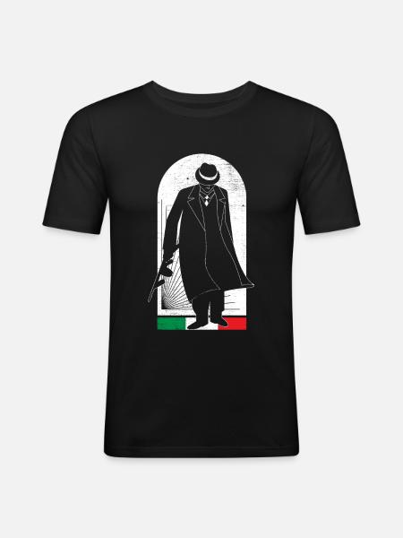 Italy Mafia Graphic - Men's Slim Fit T-Shirt - black