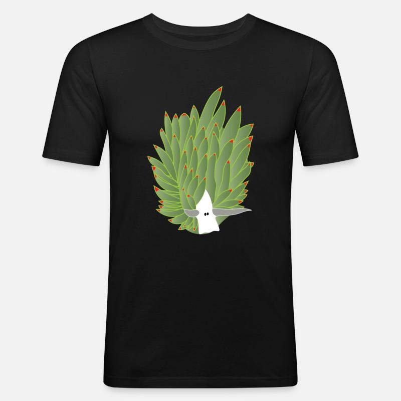 Blattschnecke, Blattschaf, Blattschafschnecke - Männer Slim Fit T-Shirt - Schwarz