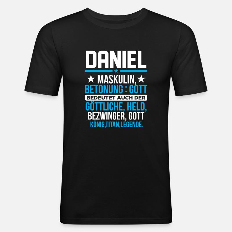 DANIEL - Titan - Männer Slim Fit T-Shirt - Schwarz
