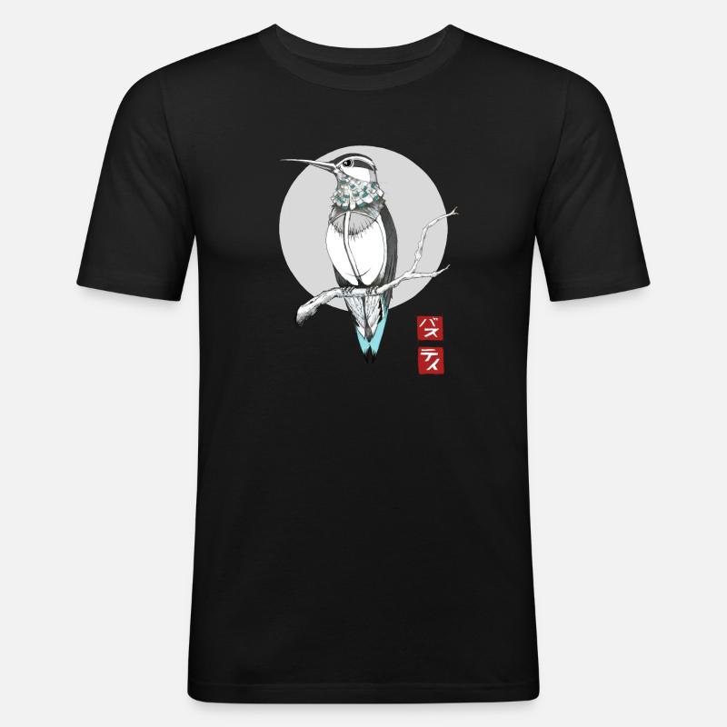 Eisvogel - Männer Slim Fit T-Shirt - Schwarz