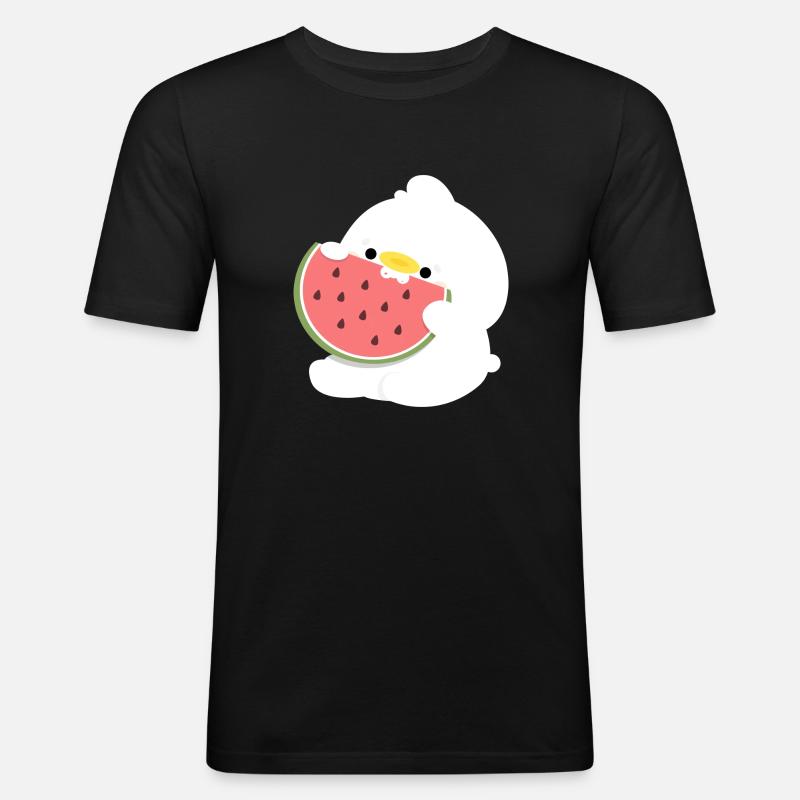 Canard Pastèque - T-shirt près du corps Homme - noir