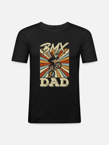 BMX Dad - Vater Eltern - Männer Slim Fit T-Shirt - Schwarz