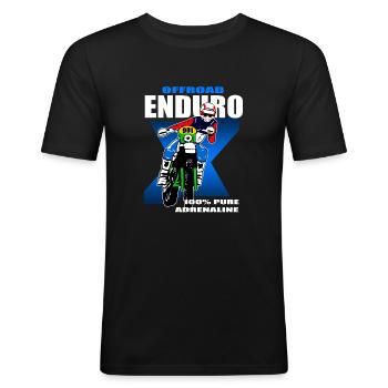 Enduro Offroad - Men's Slim Fit T-Shirt - black - Front - Nik (191cm)