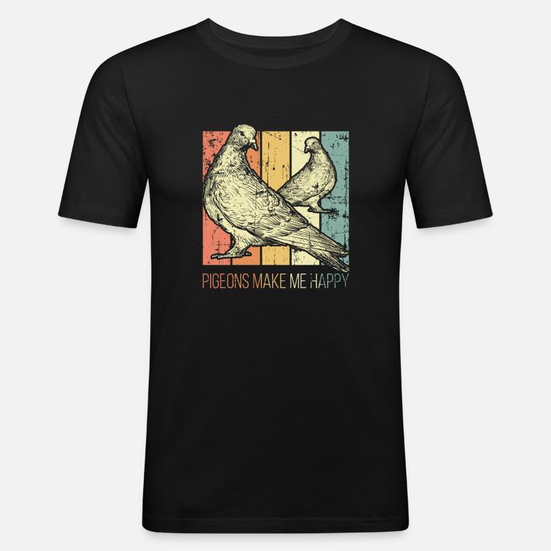 Brieftauben Taube - Männer Slim Fit T-Shirt - Schwarz