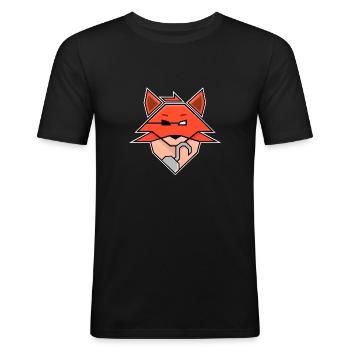 FNAF Foxy Fox - Game character - Men's Slim Fit T-Shirt - black - Front - Nik (191cm)