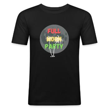 Fête de la pleine lune en Thaïlande - T-shirt près du corps Homme - noir - Devant - Nik (191cm)