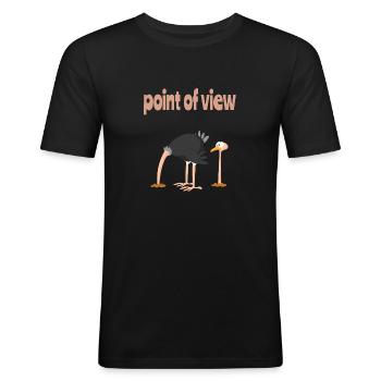 Vogel Strauss Tactics - Point Of View - Men's Slim Fit T-Shirt - black - Front - Nik (191cm)