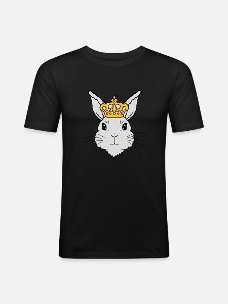 King Rabbit Crown Face - Men's Slim Fit T-Shirt - black