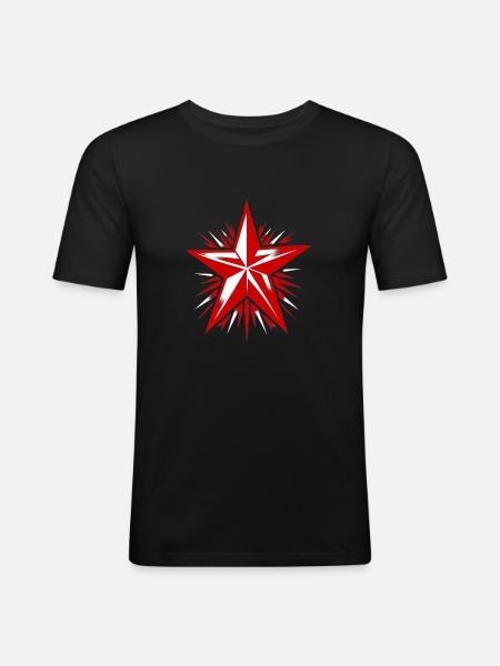 Etoile Rouge, Communisme, Marxisme - T-shirt près du corps Homme - noir