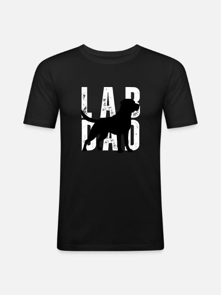 Labrador Lab Papa - T-shirt près du corps Homme - noir