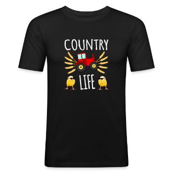 Countryside - Men's Slim Fit T-Shirt - black - Front - Nik (191cm)