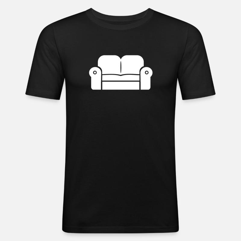 Sofa – Couch - Männer Slim Fit T-Shirt - Schwarz