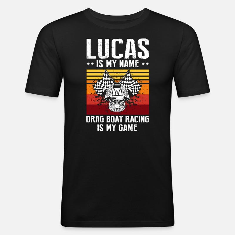 Drag Boot Design für Rennbootfahrer - Männer Slim Fit T-Shirt - Schwarz