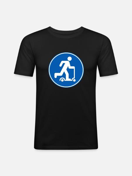 Scooter Tretroller Freestyler - Männer Slim Fit T-Shirt - Schwarz