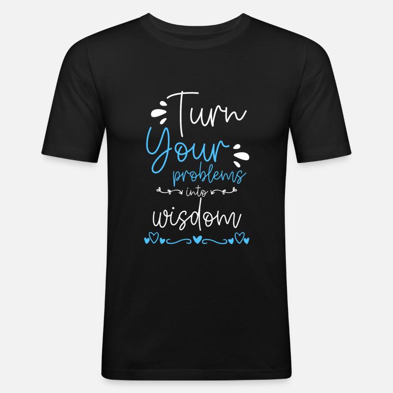 Problem Spaß Kein Problem Motto - Männer Slim Fit T-Shirt - Schwarz