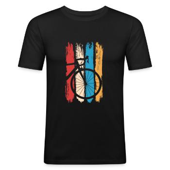 Rennrad Fahrrad Bikepacking Gravelbike - Männer Slim Fit T-Shirt - Schwarz - Vorne - Nik (191cm)