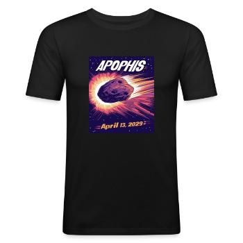 Apophis 13.04.2029 / Interstellar Object 99942 - Men's Slim Fit T-Shirt - black - Front - Nik (191cm)