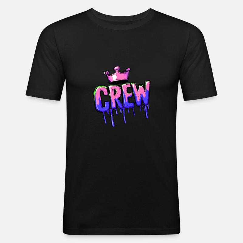 Crew Mitglied - Männer Slim Fit T-Shirt - Schwarz