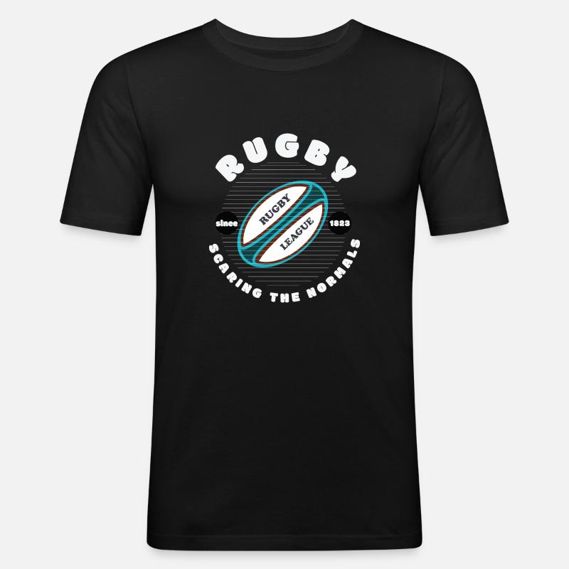 Rugby Scaring Normals - Männer Slim Fit T-Shirt - Schwarz