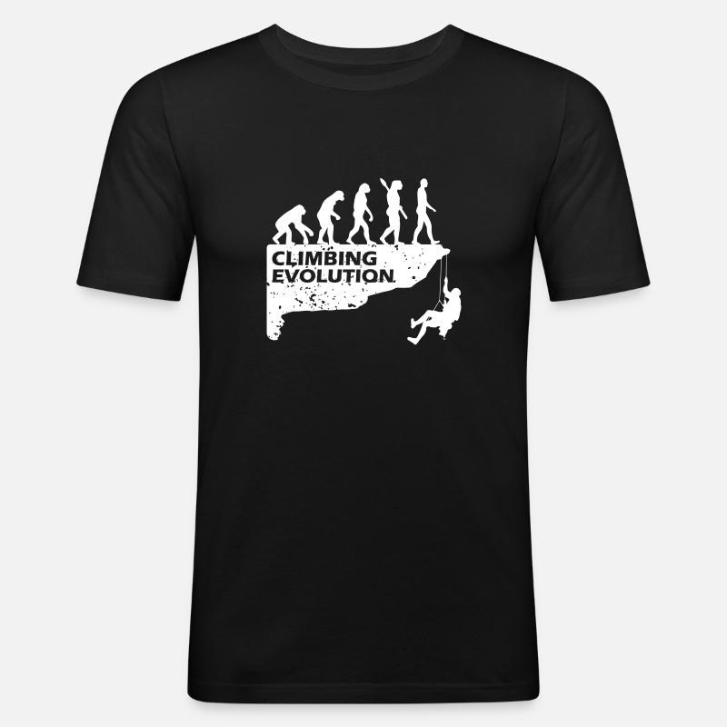 Climbing Evolution - Männer Slim Fit T-Shirt - Schwarz