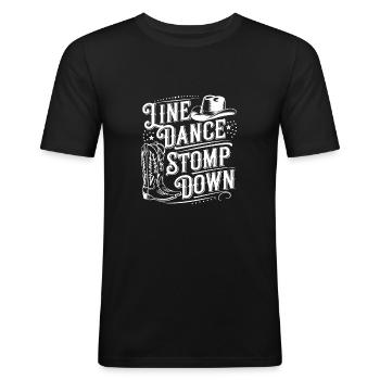 Line Dance Stomp Down Country Dance - Men's Slim Fit T-Shirt - black - Front - Nik (191cm)