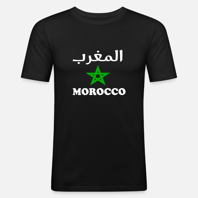 Marokko - Männer Slim Fit T-Shirt - Schwarz