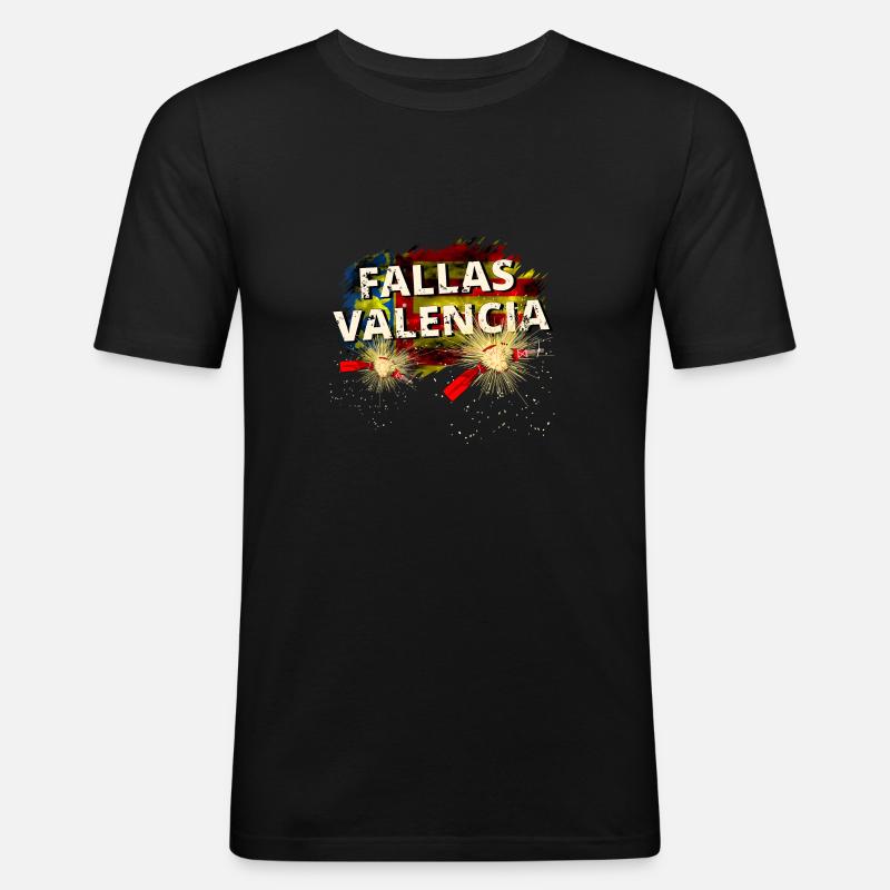 Fallas de Valence - T-shirt près du corps Homme - noir