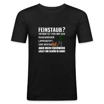 Pro Feuerwerk Pyro Silvester - Männer Slim Fit T-Shirt - Schwarz - Vorne - Nik (191cm)