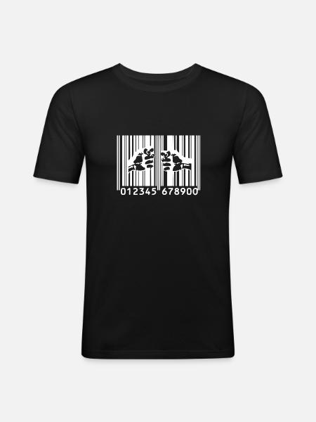 Banksy Bars Of Capitalism - Men's Slim Fit T-Shirt - black