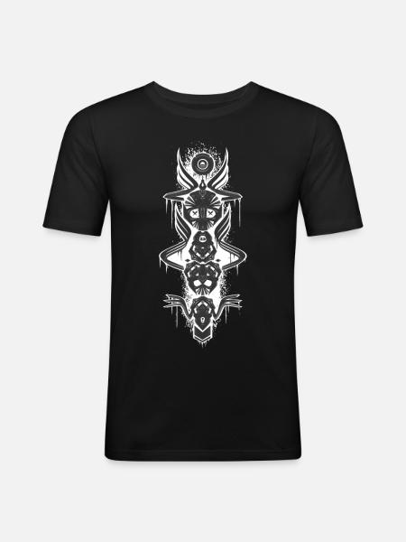 Totem skull 23 - T-shirt près du corps Homme - noir