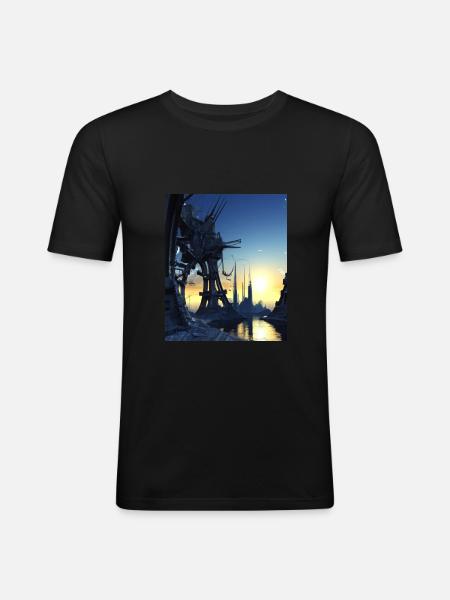Science Fiction City Future - Men's Slim Fit T-Shirt - black