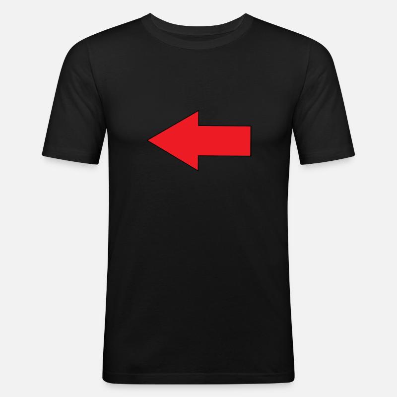 Pfeil links Richtung Geschenkidee - Männer Slim Fit T-Shirt - Schwarz