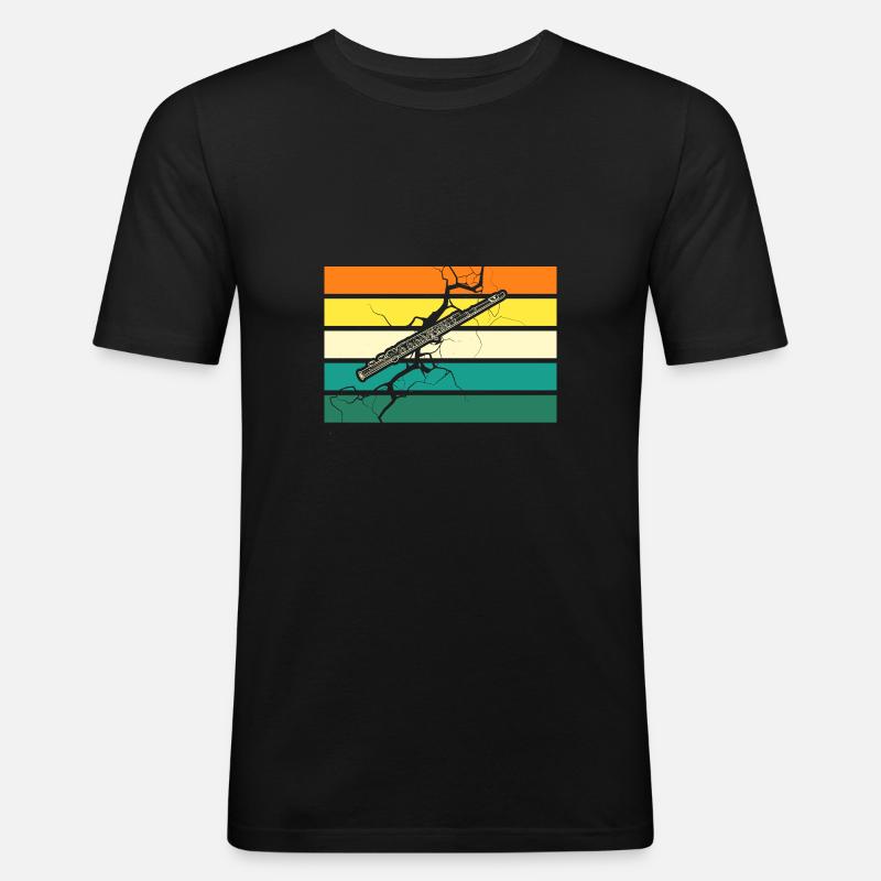 Flötist Querflöte - Männer Slim Fit T-Shirt - Schwarz