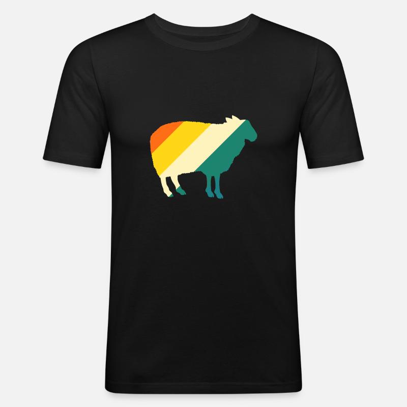 Schäfer Schaf - Männer Slim Fit T-Shirt - Schwarz
