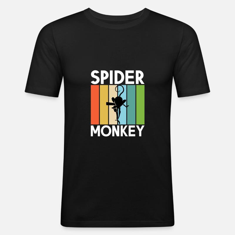 Spider Monkey Monkey Lover - Männer Slim Fit T-Shirt - Schwarz
