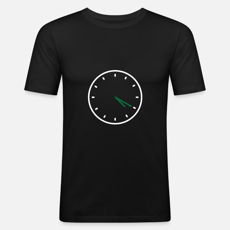420 4:20 Clock Subtle Stoner - Männer Slim Fit T-Shirt - Schwarz
