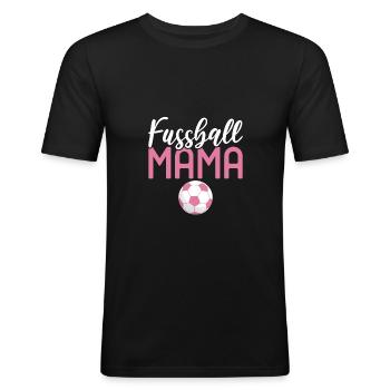 Fussball Mama Sport Spiel Mannschaftsspieler - Männer Slim Fit T-Shirt - Schwarz - Vorne - Nik (191cm)