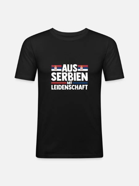 Serbe Serbe Serbie - T-shirt près du corps Homme - noir