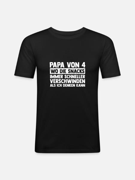 Dad of 4 children - Men's Slim Fit T-Shirt - black