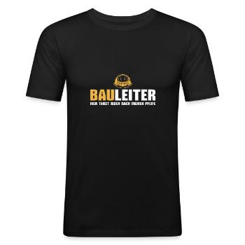 Baustelle Bauleitung Bauarbeiter Bauleiter - Männer Slim Fit T-Shirt - Schwarz - Vorne - Nik (191cm)