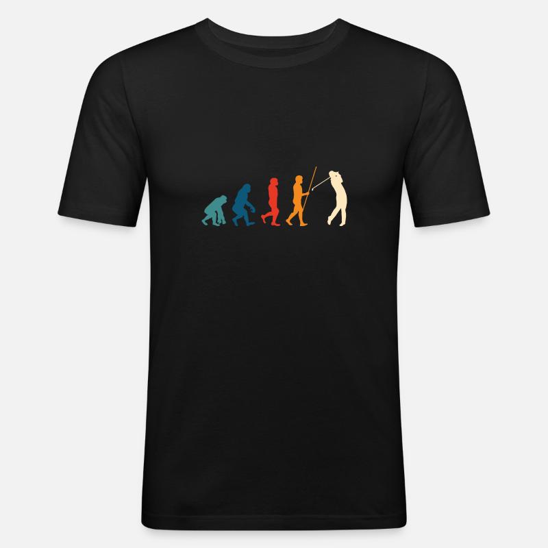 Golf Evolution Golfer Geschenk Golfschläger - Männer Slim Fit T-Shirt - Schwarz