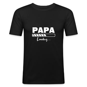 Werdender Papa - Männer Slim Fit T-Shirt - Schwarz - Vorne - Nik (191cm)