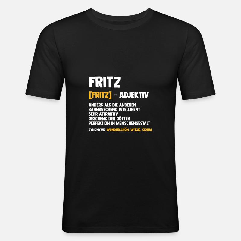 Fritz - Männer Slim Fit T-Shirt - Schwarz
