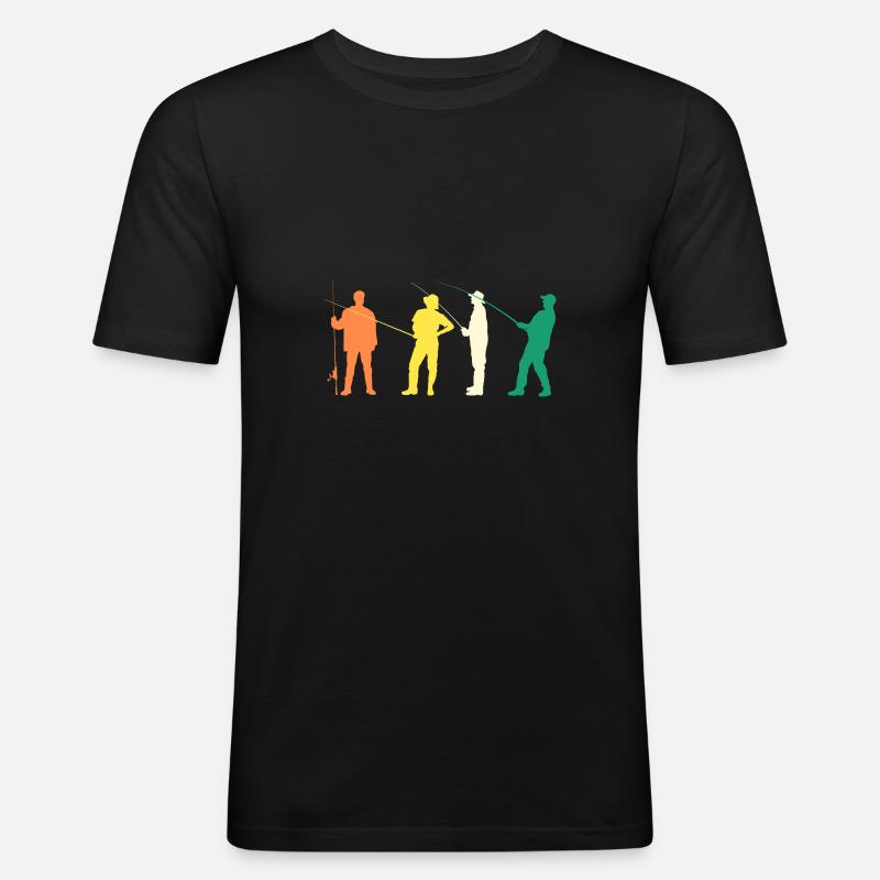 Angler Evolution Angeln - Männer Slim Fit T-Shirt - Schwarz