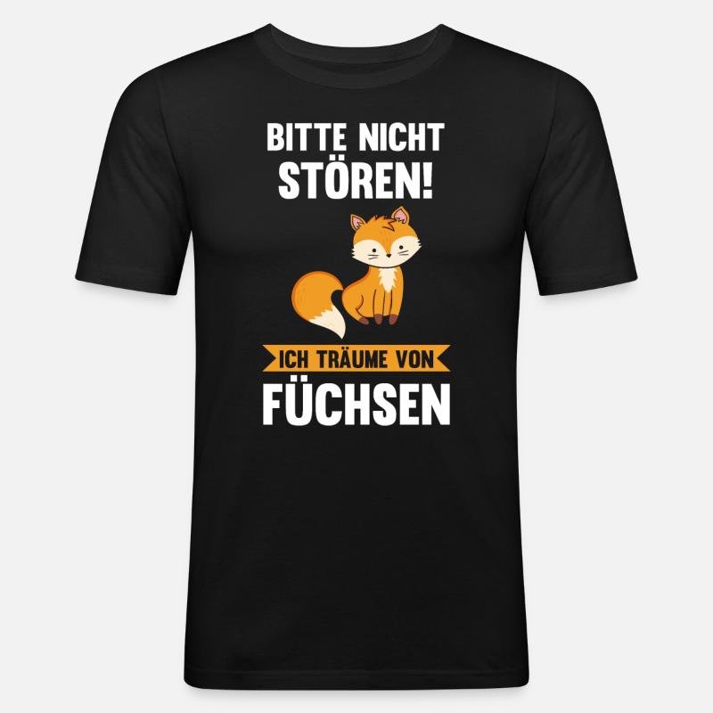 Fuchs - Männer Slim Fit T-Shirt - Schwarz