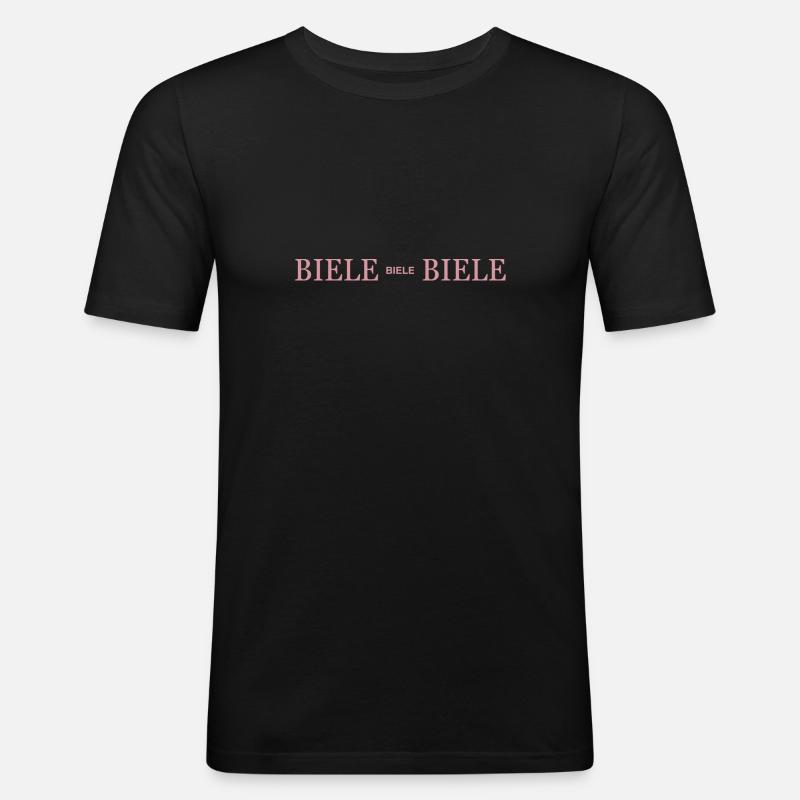 BIELE BIELE BIELE - Männer Slim Fit T-Shirt - Schwarz