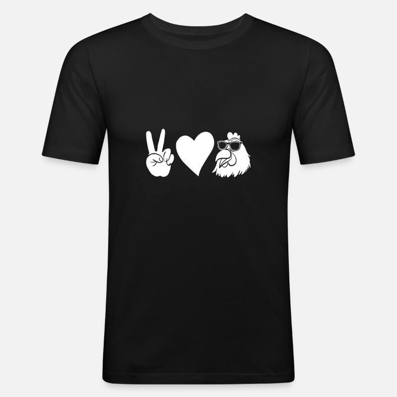 Hühner Henne - Männer Slim Fit T-Shirt - Schwarz