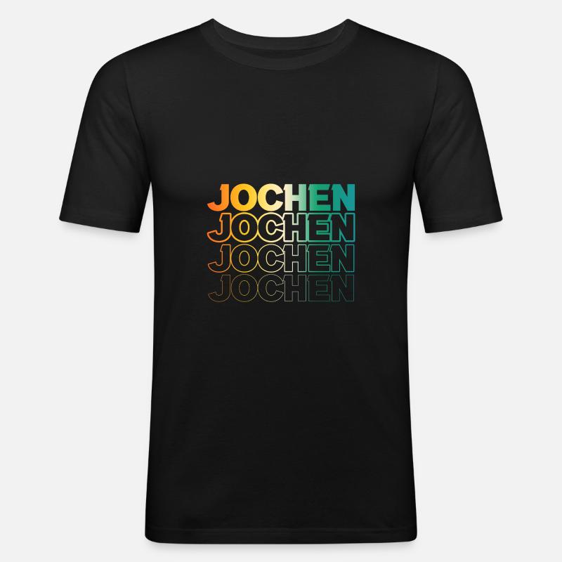 Jochen - Männer Slim Fit T-Shirt - Schwarz