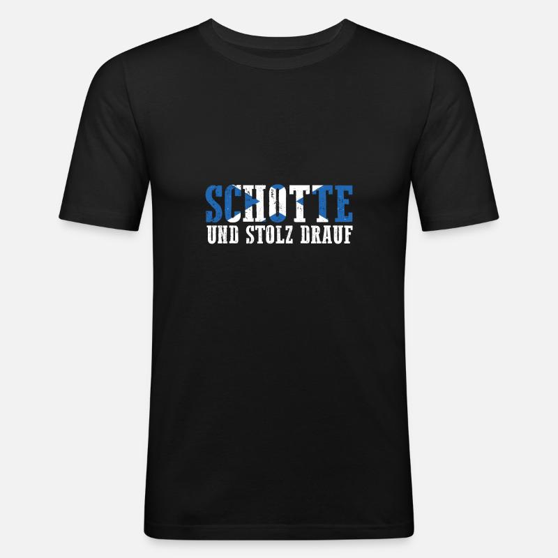 Ecossais Ecosse Ecosse Ecosse - T-shirt près du corps Homme - noir